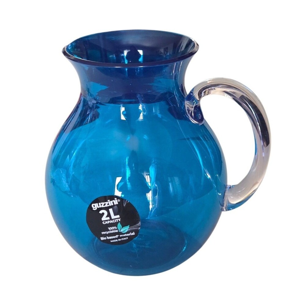 Guzzini Dolcevita 2L Pitcher, Blue/Clear Glossy Plastic, Recyclable